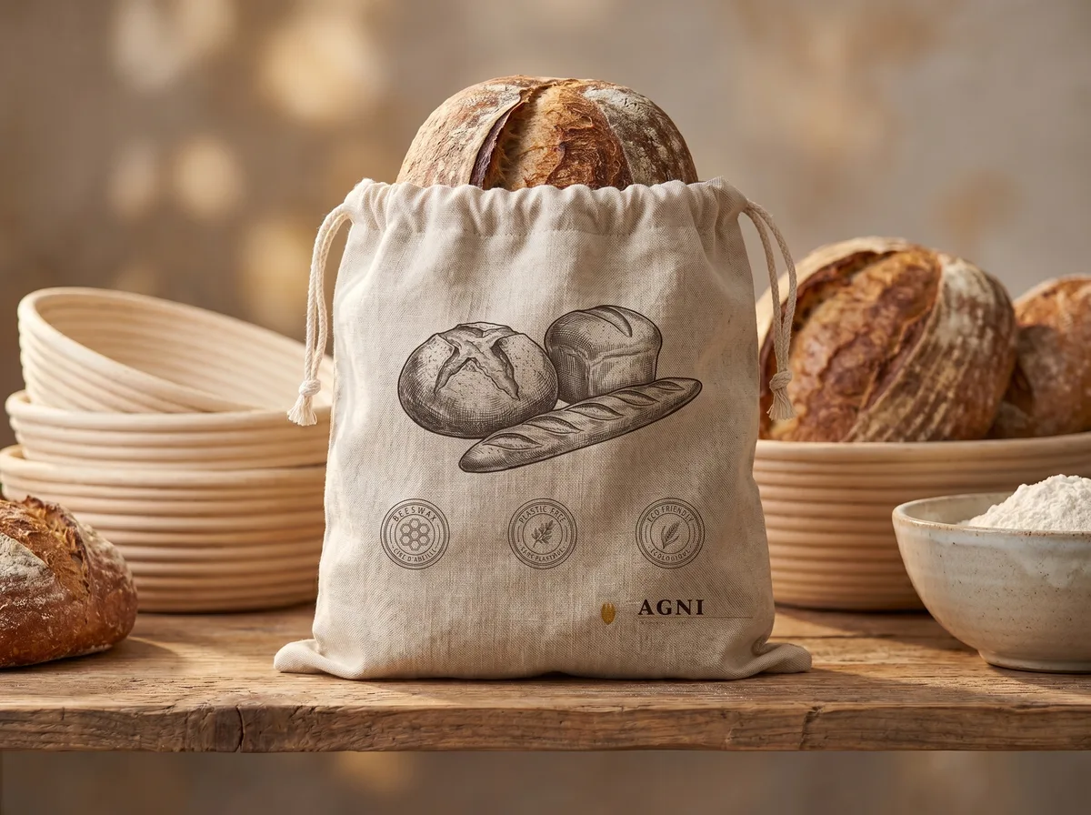 Agni bread bag with a banneton
